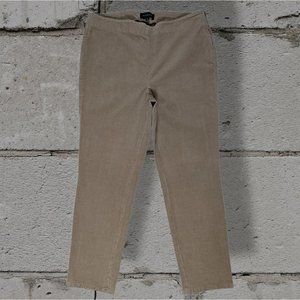 Talbots Womens Corduroy Pants Camel Tan Side Zip Stretch Straight sz 16